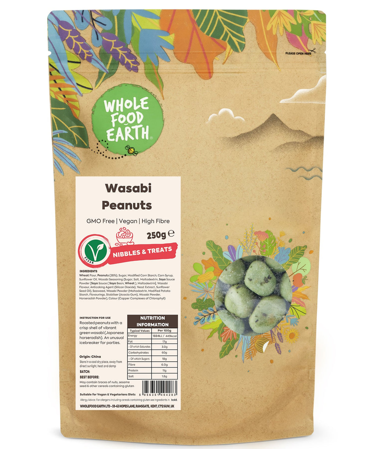 Cacahuetes con wasabi