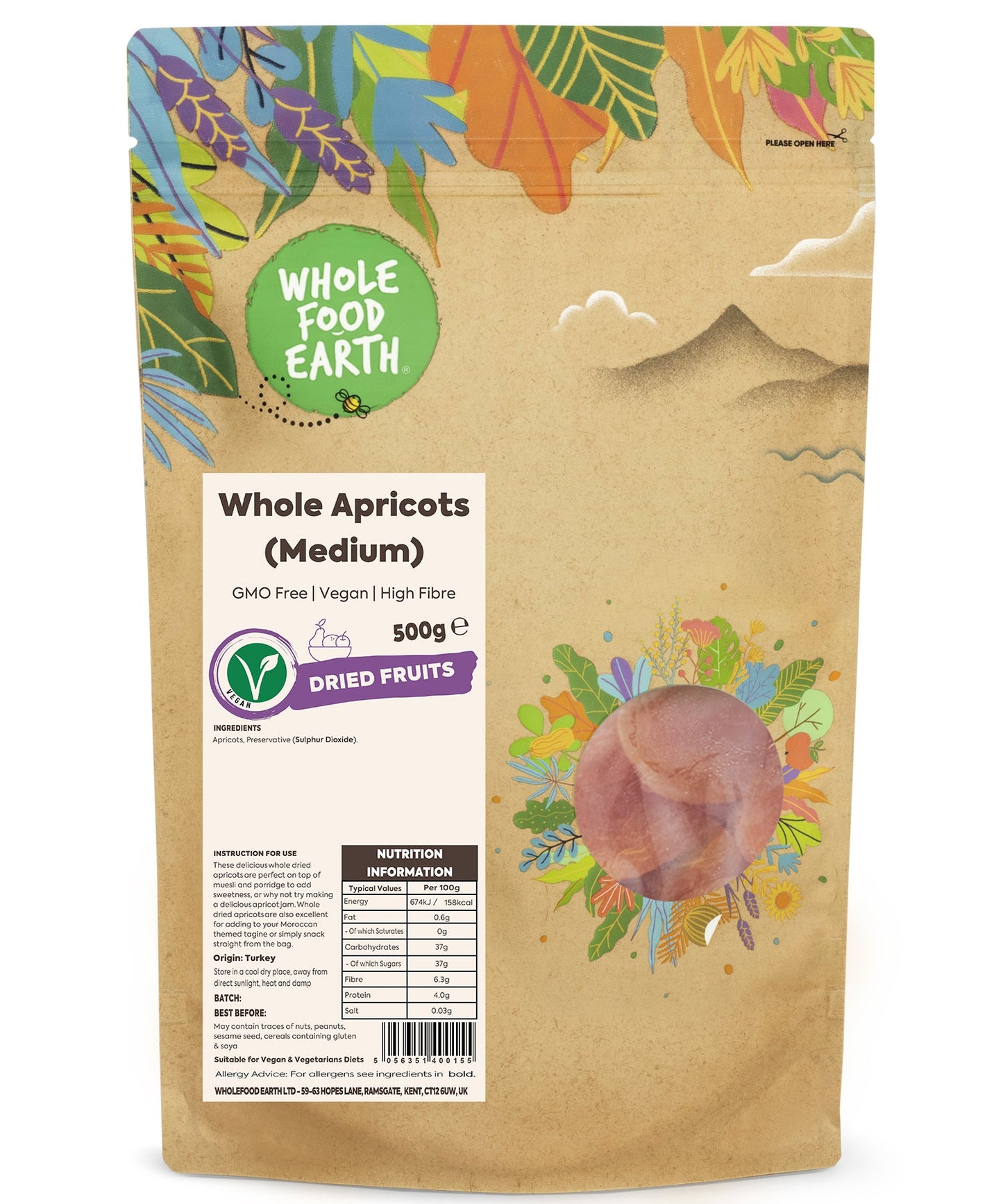 Whole Apricots (Medium) - Turkish Sun-Dried