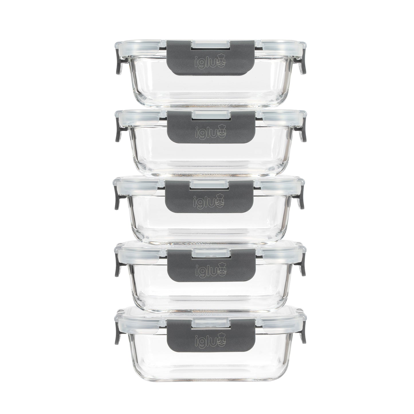 Borosilicate Glass Food Storage Containers 370ml | 5-Pack with Airtight Lids
