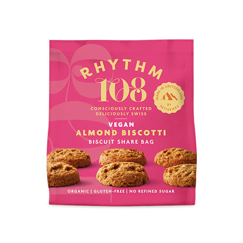 Rhythm 108 Biscotti de Almendra Bolsa para Compartir 135g | Paquete de 8