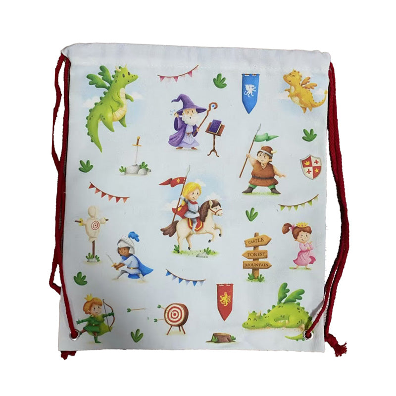 Knights & Dragons Canvas Drawstring Bag