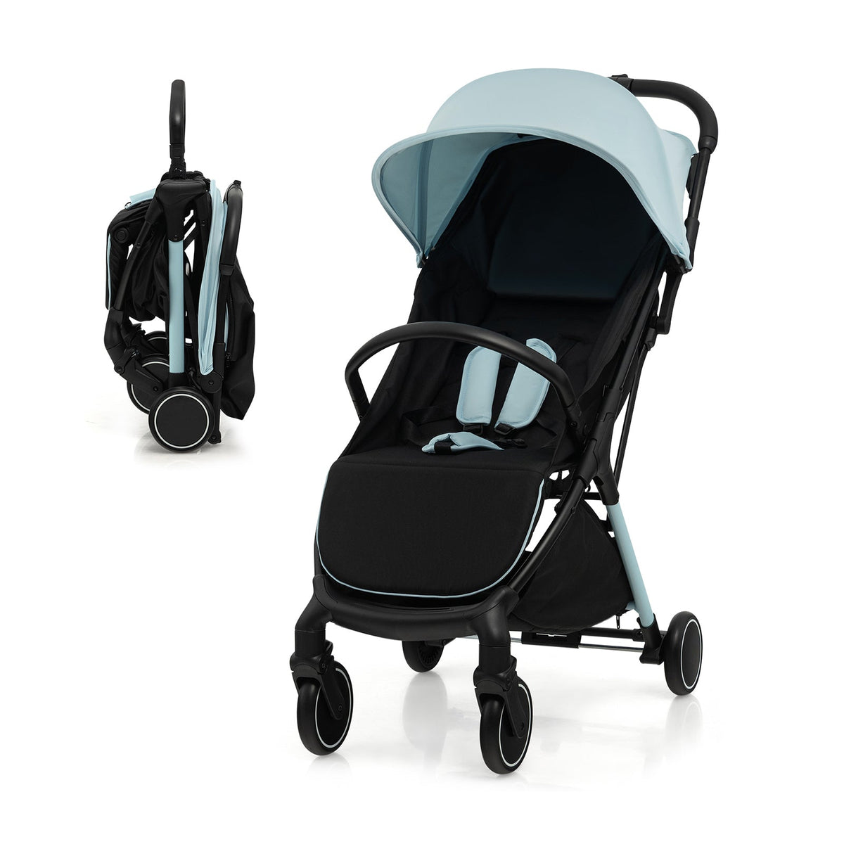 Lightweight Baby Stroller with Detachable Seat Cover-Black