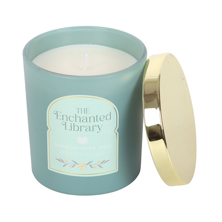 The Enchanted Library Leather, Patchouli & Amber Candle