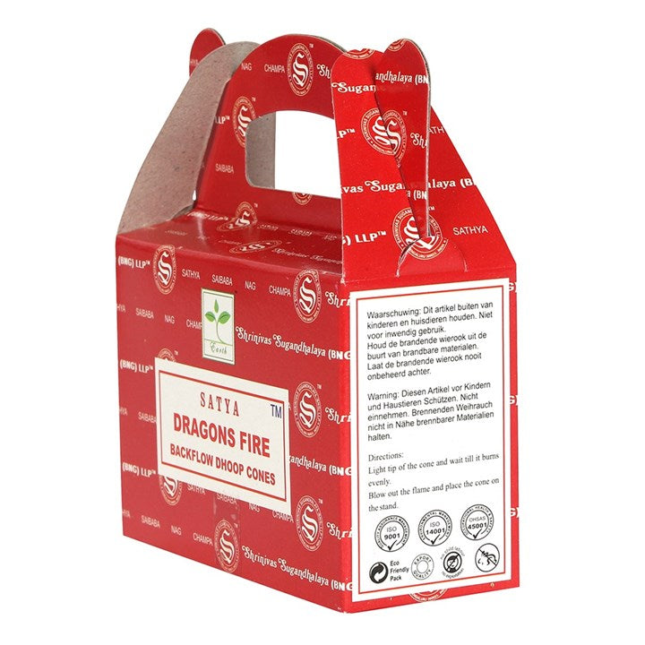 Set of 6 Packets of Dragons Fire Backflow Dhoop Cones by Satya