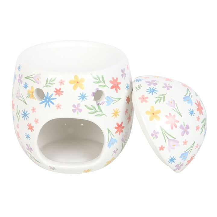 Spring Floral Print Egg Oil Burner and Wax Warmer