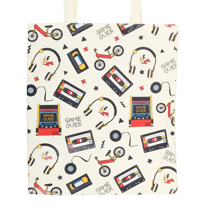 Retro 80s Print Polycotton Tote Bag