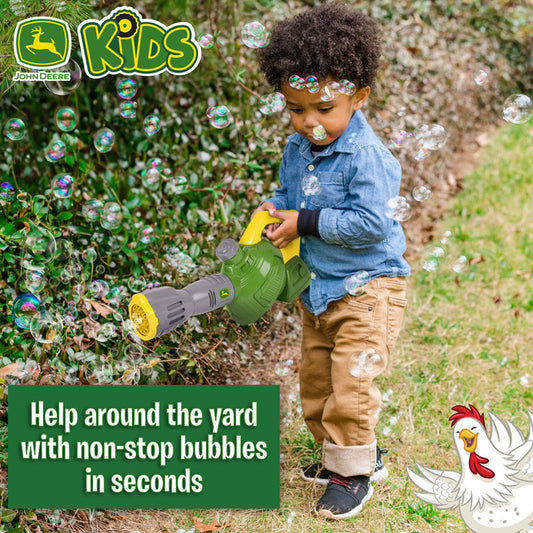 Tomy John Deere Bubble Leaf Blower & Refill Can | Outdoor Toy for Kids 3+