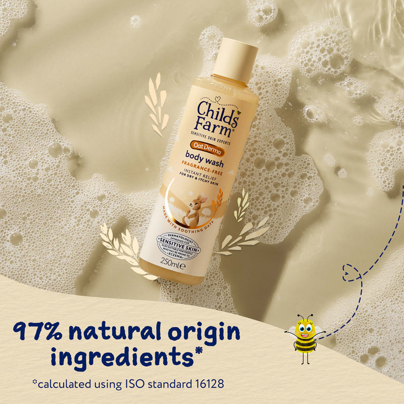 Child's Farm OatDerma Body Wash 250ml – Fragrance-Free, Eczema-Prone Skin