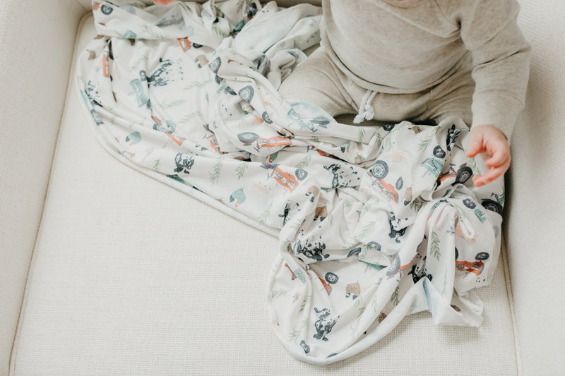 Copper Pearl Knitted Swaddle Blanket Jo