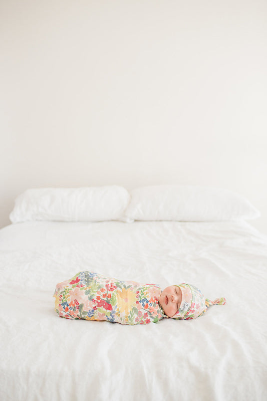 Copper Pearl Knitted Swaddle Blanket Lark