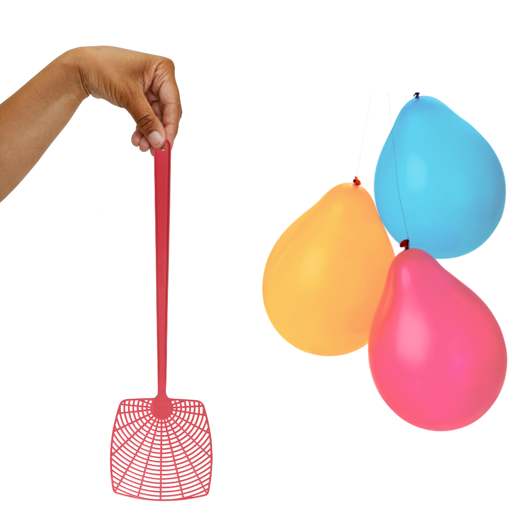 Balloon Swatters - Seated Exercise & Activity Kit (3 Swatters + 6 Balloons)