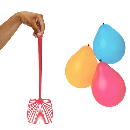 Balloon Swatters - Seated Exercise & Activity Kit (3 Swatters + 6 Balloons)