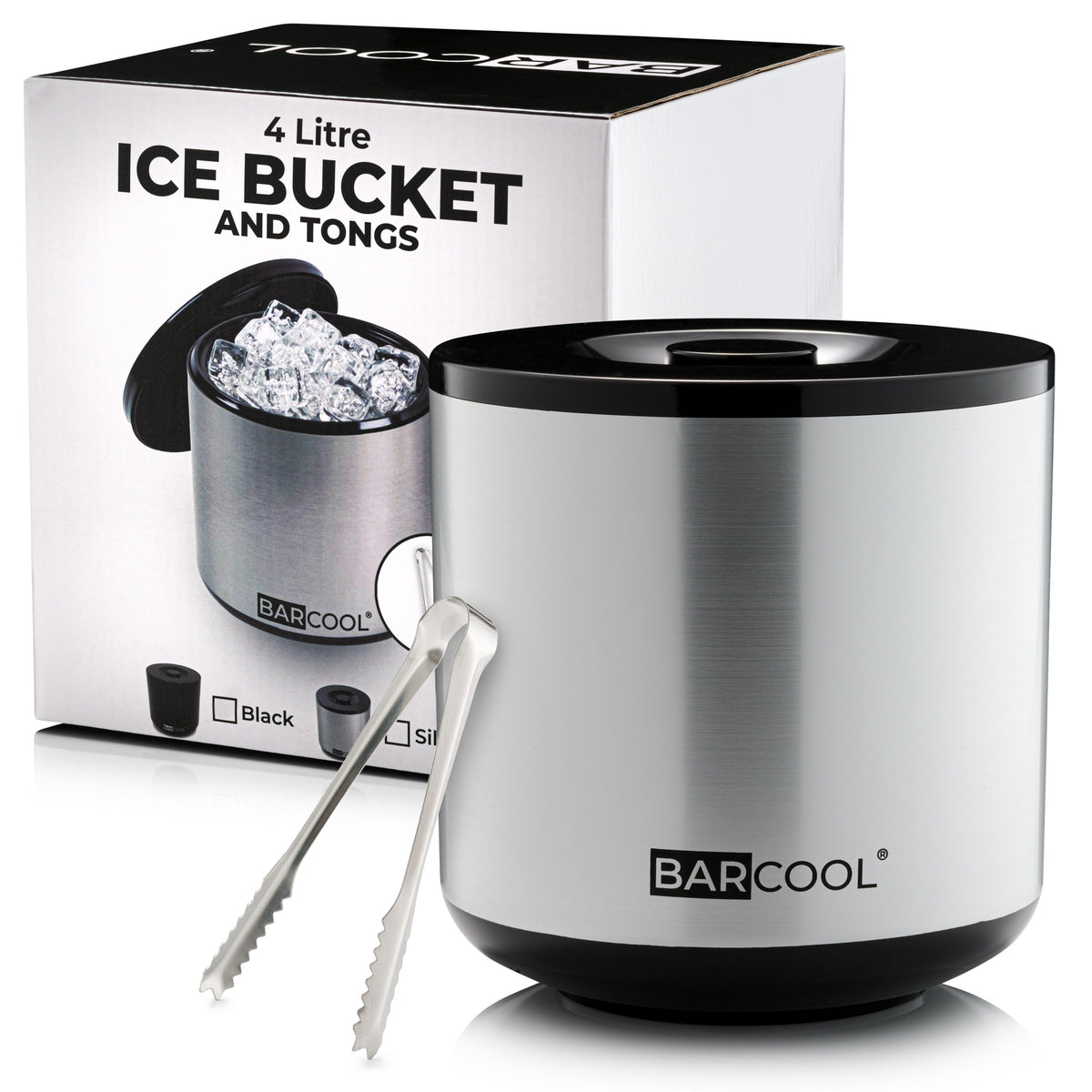 Barcool 4L Ice Bucket Round - Silver