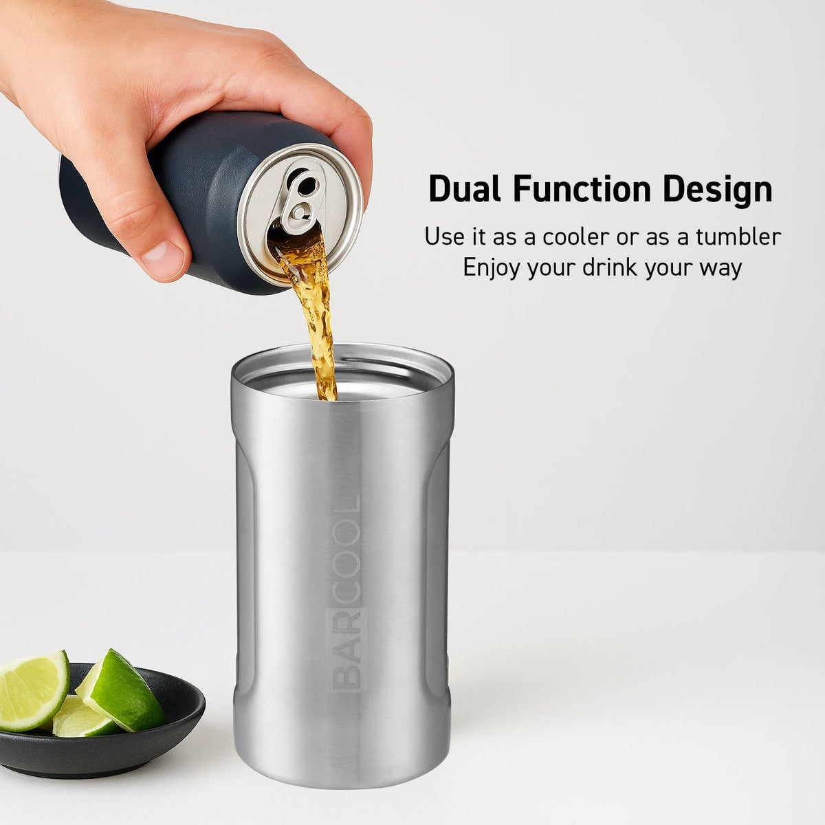 Barcool Insulated Beer Cooler and Tumbler with Opener SS