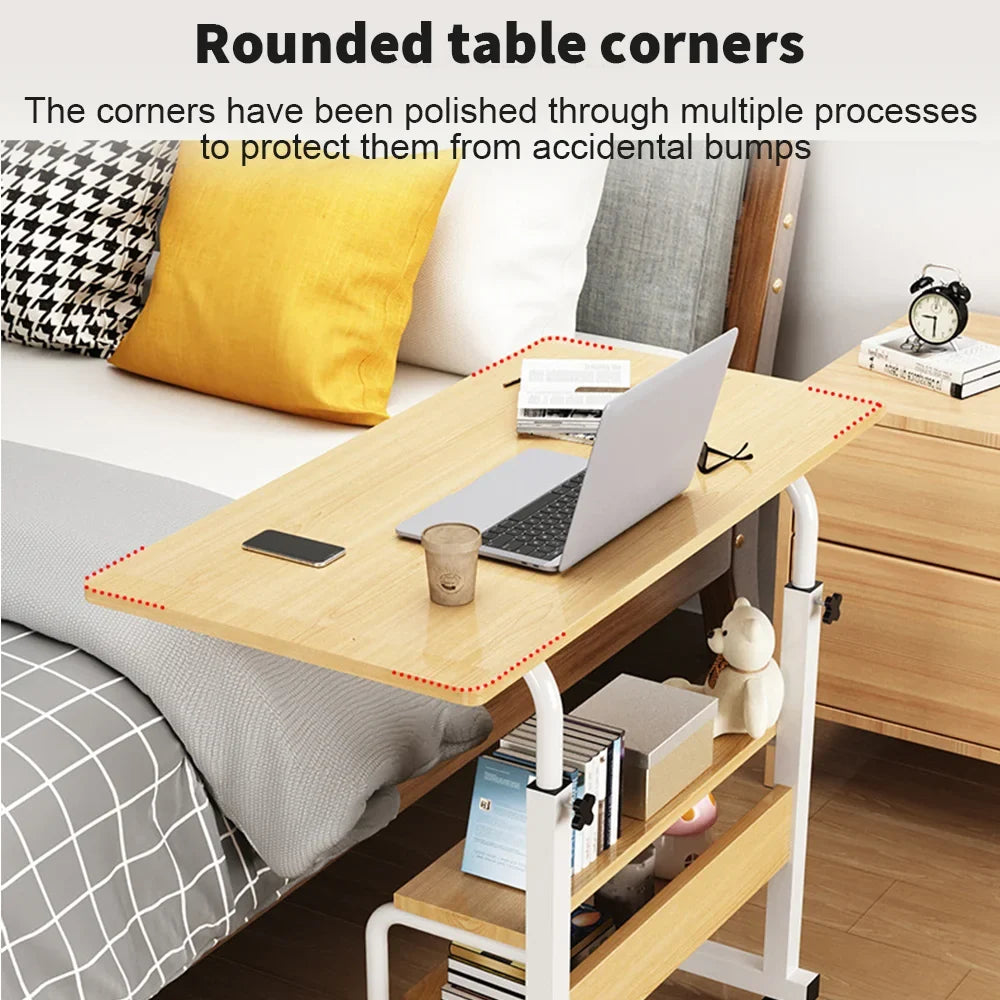Bedside Height-Adjustable Lift Table with Wheels – Adjustable Desk Side Table