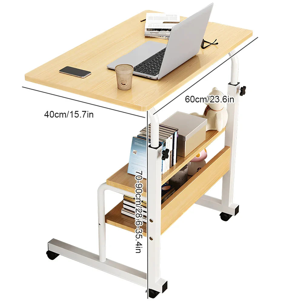 Bedside Height-Adjustable Lift Table with Wheels – Adjustable Desk Side Table