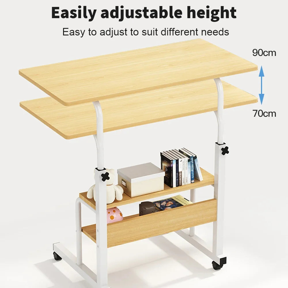 Bedside Height-Adjustable Lift Table with Wheels – Adjustable Desk Side Table