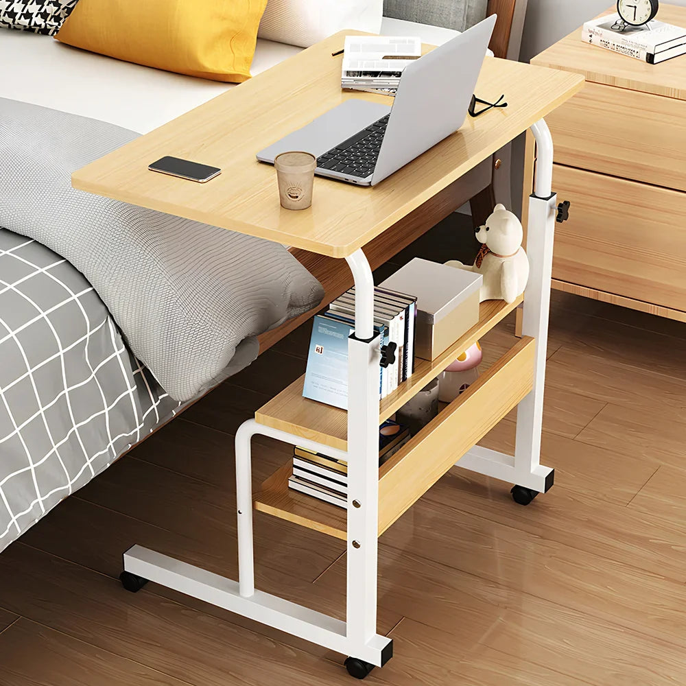 Bedside Height-Adjustable Lift Table with Wheels – Adjustable Desk Side Table
