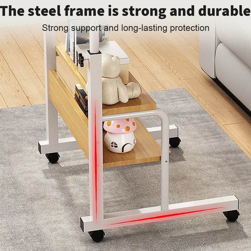 Bedside Height-Adjustable Lift Table with Wheels – Adjustable Desk Side Table