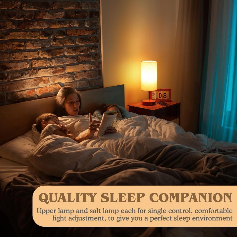 3 Way Dimmable Bedside Table Lamp with USB A & C Charging UK Plug Adjustable
