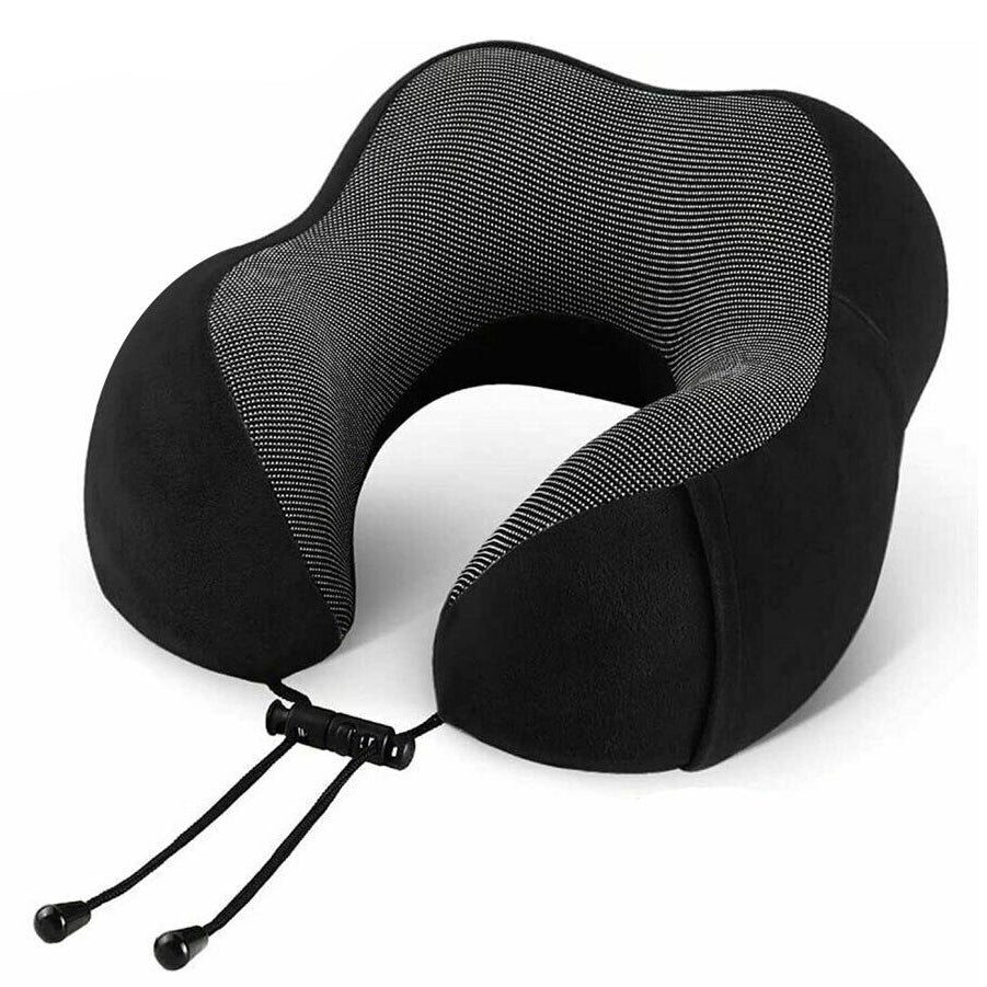 Memory Foam Travel Pillow Neck Support Cushion Drawstring Portable Travelling