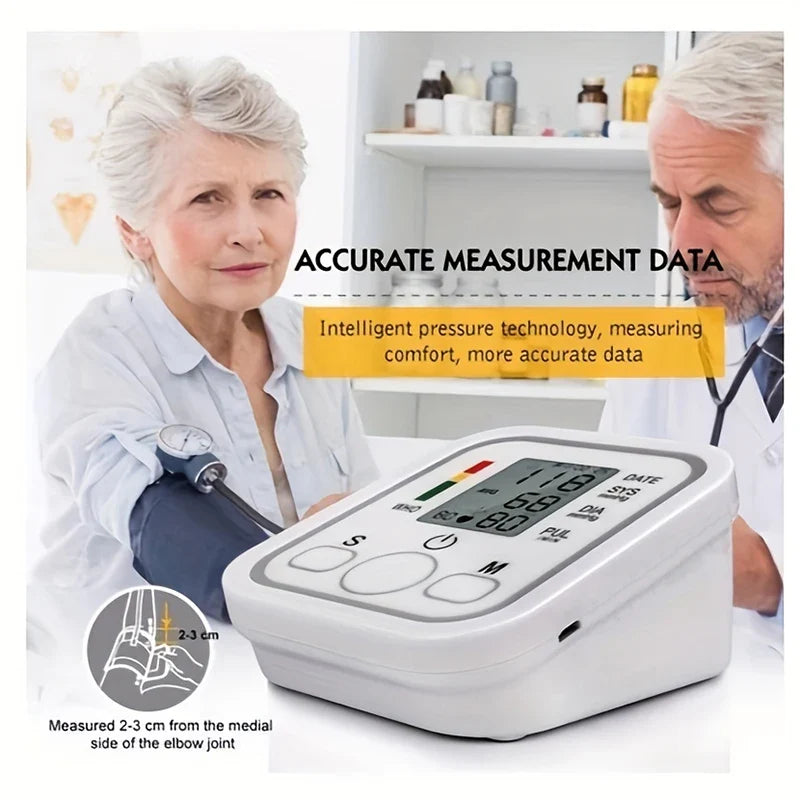 Blood Pressure Monitor - Accurate Electric Arm Digital Pulse Meter USB White