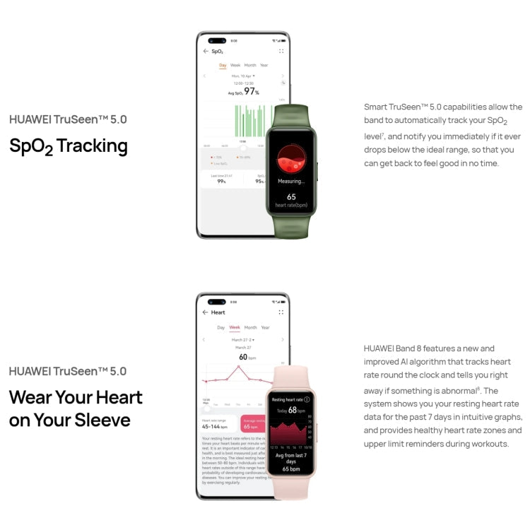 HUAWEI Band 8 NFC 1,47 Zoll AMOLED Smart Watch, unterstützt Herzfrequenz-/Blutdruck-/Blutsauerstoff-/Schlaf-Monitoring, HUAWEI Band 8 NFC