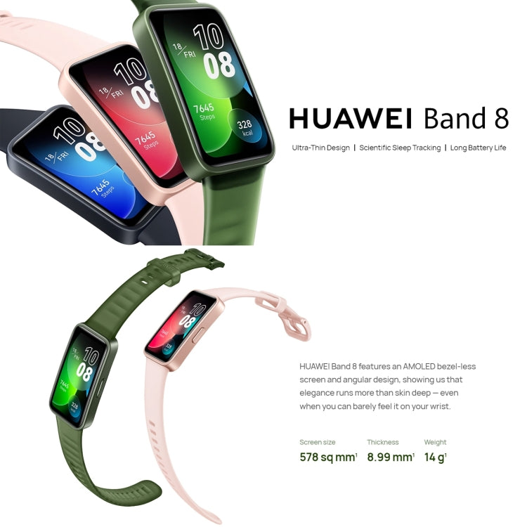 HUAWEI Band 8 Standard 1,47 Zoll AMOLED Smart Watch, Unterstützung von Herzfrequenz- / Blutdruck- / Blutsauerstoff- / Schlafüberwachung, HUAWEI Band 8 Standard