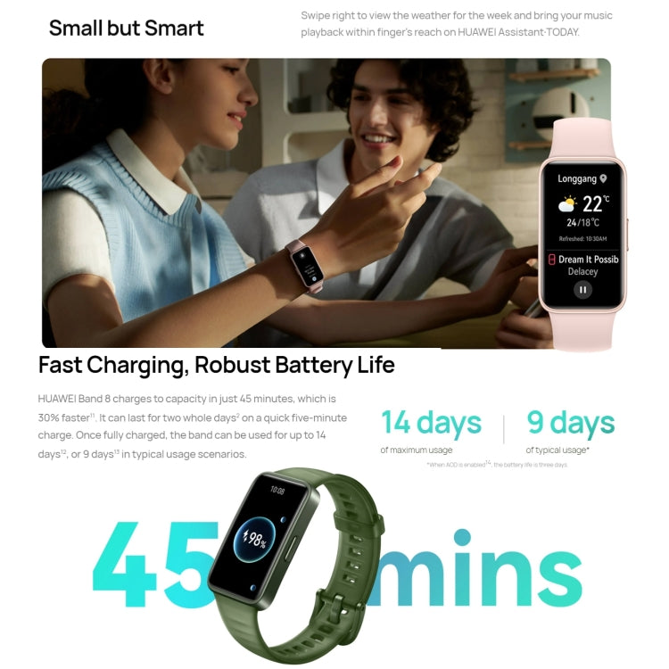 HUAWEI Band 8 Standard 1,47 Zoll AMOLED Smart Watch, Unterstützung von Herzfrequenz- / Blutdruck- / Blutsauerstoff- / Schlafüberwachung, HUAWEI Band 8 Standard