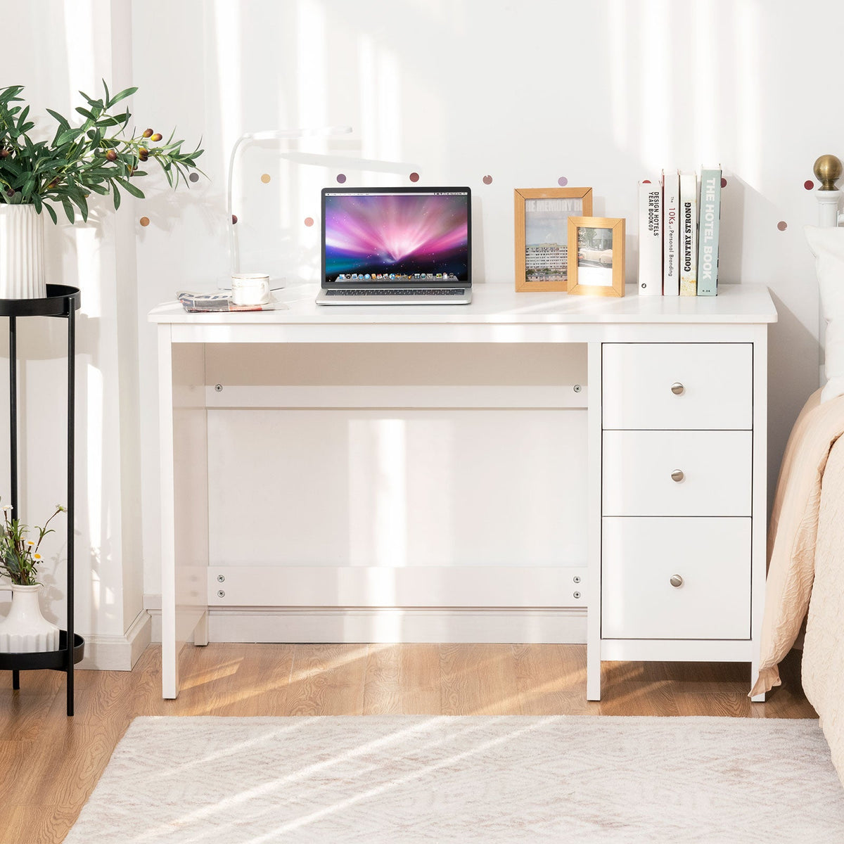Modern Computer Desk with 3 Drawers for Home Office-Black