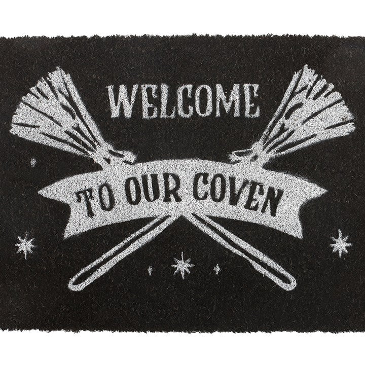 Black Welcome to Our Coven Doormat