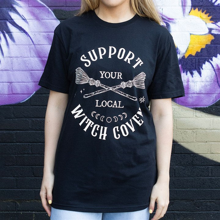 Support Your Local Witch Coven Unisex T-shirt Size M