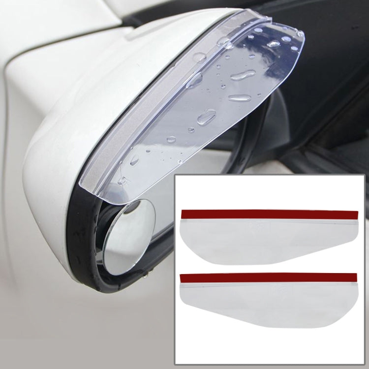 Car Rearview Mirror Rain Blades – Rainproof Eyebrow Cover (Pair, Translucent PVC)