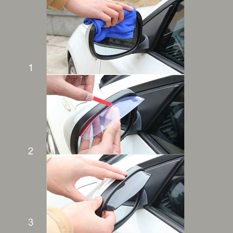 Car Rearview Mirror Rain Blades – Rainproof Eyebrow Cover (Pair, Translucent PVC)