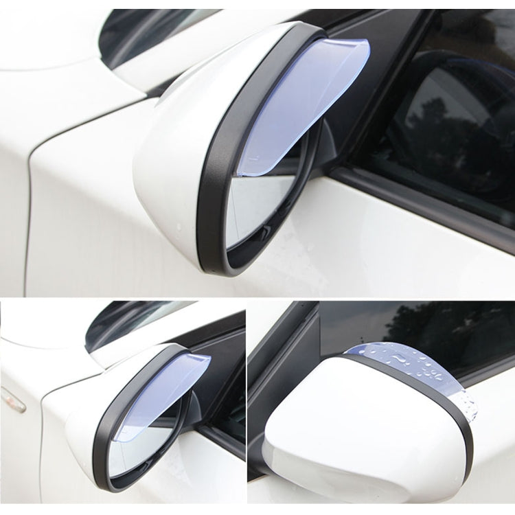 Car Rearview Mirror Rain Blades – Rainproof Eyebrow Cover (Pair, Translucent PVC)