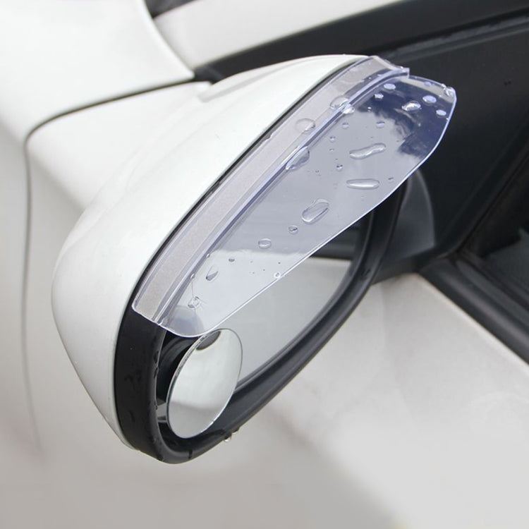Car Rearview Mirror Rain Blades – Rainproof Eyebrow Cover (Pair, Translucent PVC)