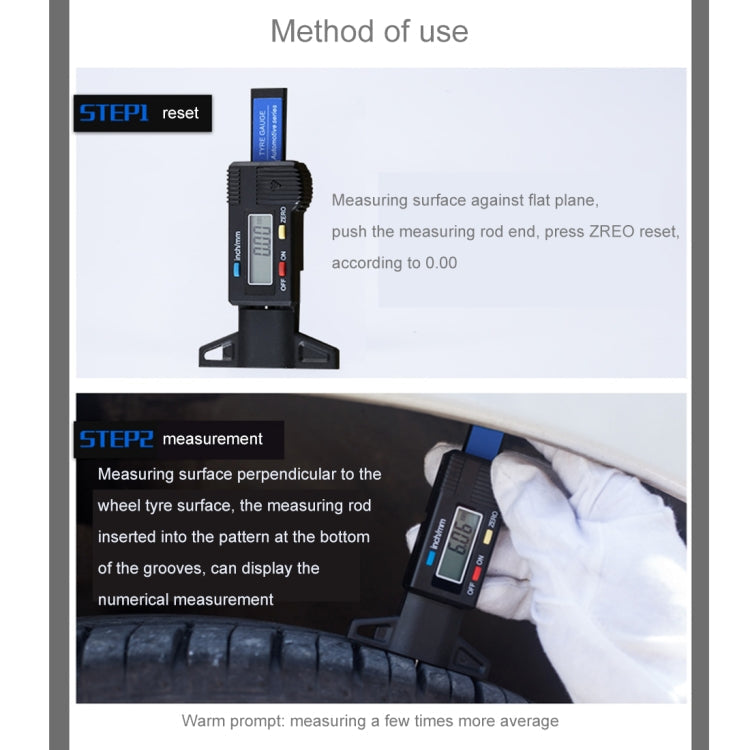 Digital Tyre Tread Depth Gauge 0-25mm – Electronic Vernier Caliper