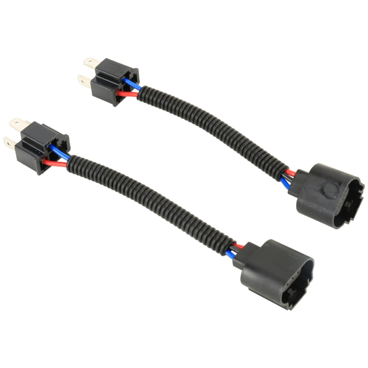 H4 Male to H13 Female Bulb Holder Adapter with Wire – 1 Pair