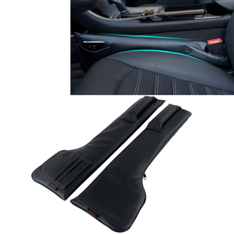 Car Seat Gap Filler & Console Side Organiser – Leak-Proof PU Leather Crevice Storage Pocket (Pair)