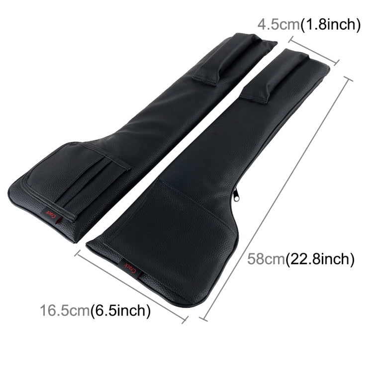 Car Seat Gap Filler & Console Side Organiser – Leak-Proof PU Leather Crevice Storage Pocket (Pair)