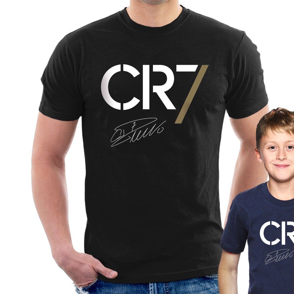 Men's Unisex CR7 Printed T-Shirt Casual Graphic Print Football Shirt Tee Ronaldo