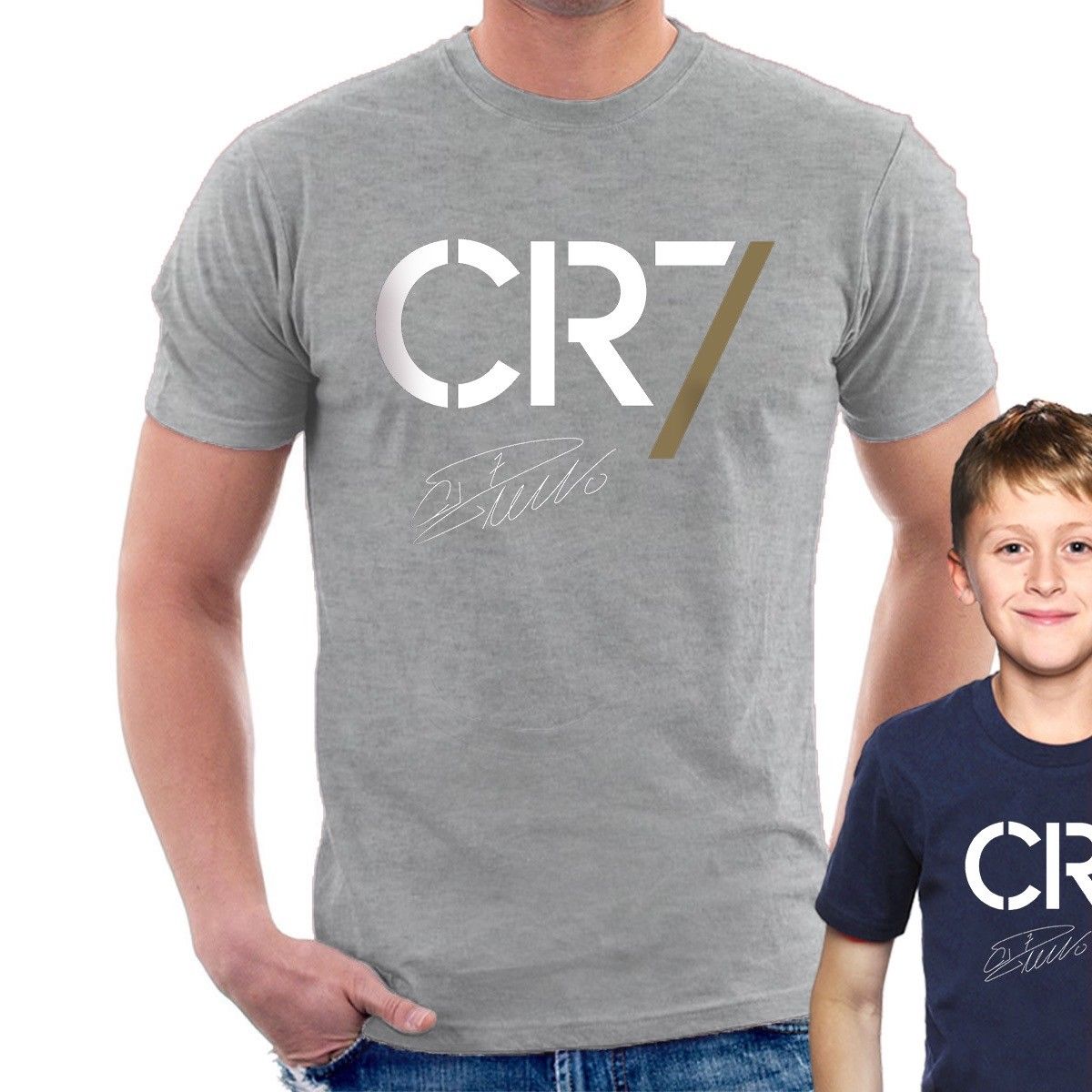 Men's Unisex CR7 Printed T-Shirt Casual Graphic Print Football Shirt Tee Ronaldo