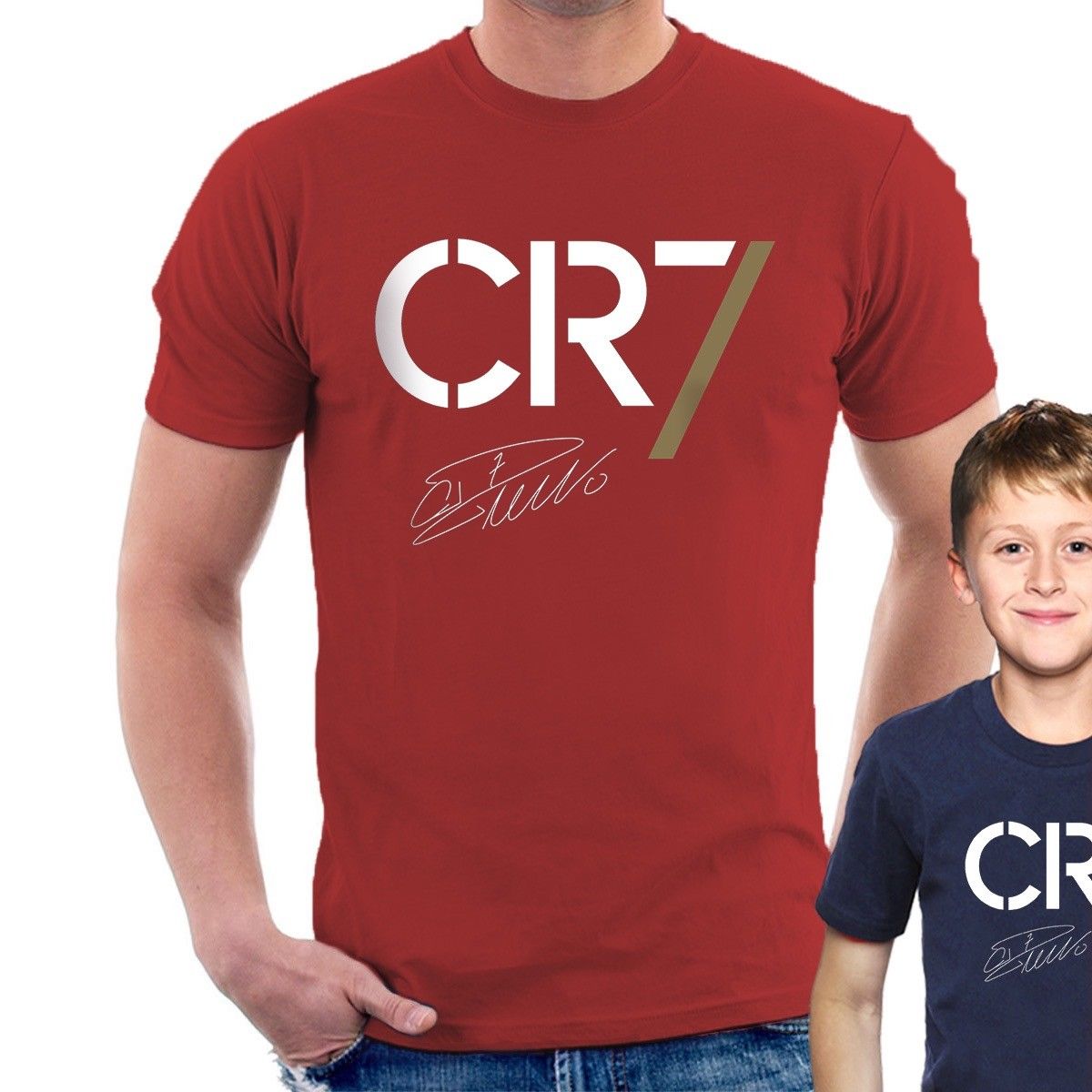 Men's Unisex CR7 Printed T-Shirt Casual Graphic Print Football Shirt Tee Ronaldo