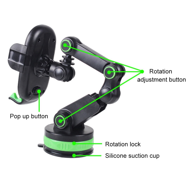 360° Rotating Telescopic Car Phone Holder – Suction Cup Mount with Long Arm