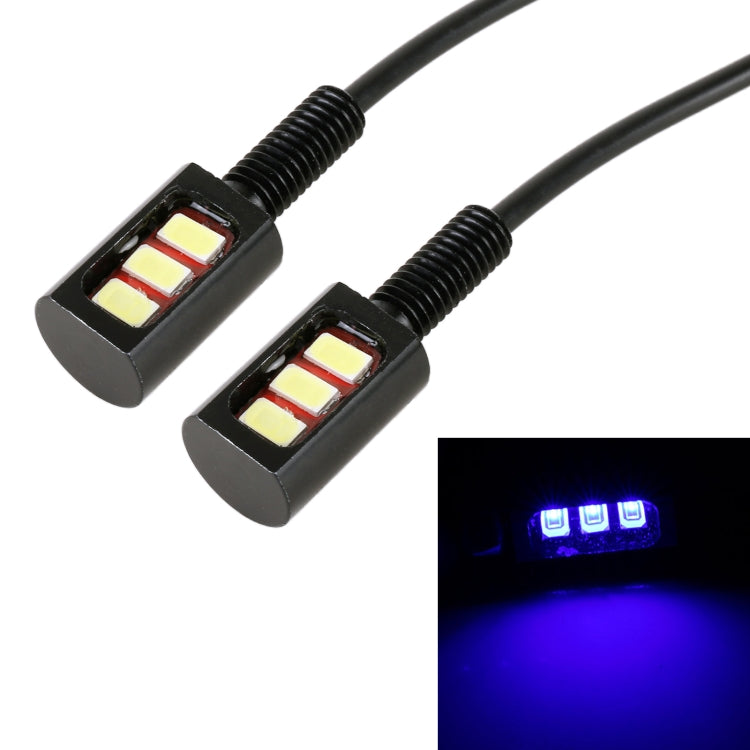 1 Paar DC12V 0.4W 3LEDs SMD-5630 Auto- / Motorrad-Kennzeichenleuchte, Kabellänge: 27cm, DC12V 0.4W