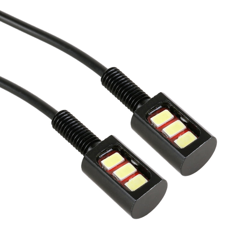 1 Paar DC12V 0.4W 3LEDs SMD-5630 Auto- / Motorrad-Kennzeichenleuchte, Kabellänge: 27cm, DC12V 0.4W