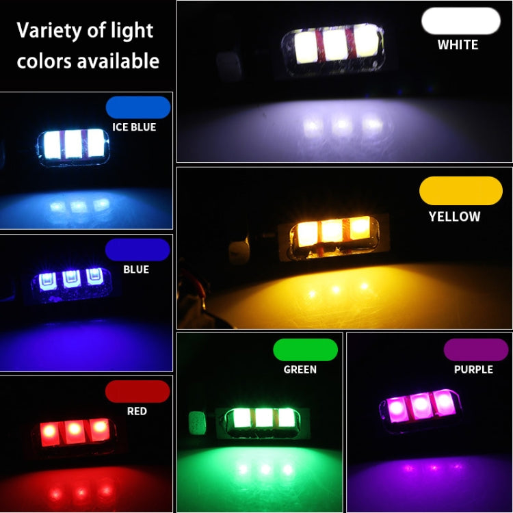 1 Paar DC12V 0.4W 3LEDs SMD-5630 Auto- / Motorrad-Kennzeichenleuchte, Kabellänge: 27cm, DC12V 0.4W