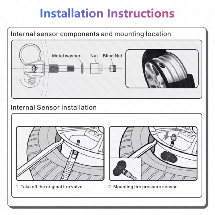 Solarbetriebenes Reifendruckkontrollsystem (TPMS) für Autos, hochpräzise, mit integriertem Sprachsensor