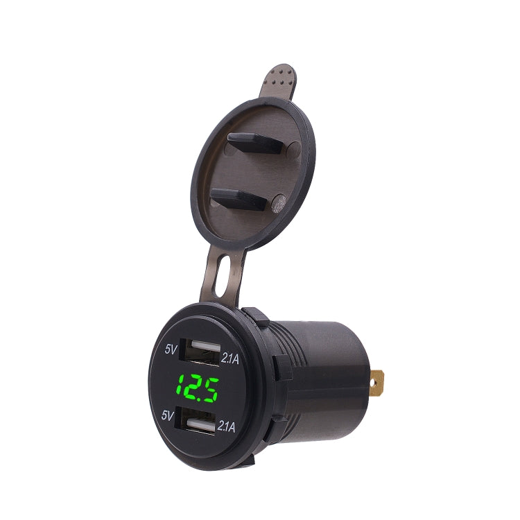 Universelles Auto-Dual-Port-USB-Ladegerät mit Steckdose, Adapter 4,2 A 5 V IP66 mit digitalem LED-Voltmeter + 60 cm Kabel, 4,2 A Voltmeter + 60 cm Kabel (grünes Licht), 4,2 A Voltmeter + 60 cm Kabel (rotes Licht)