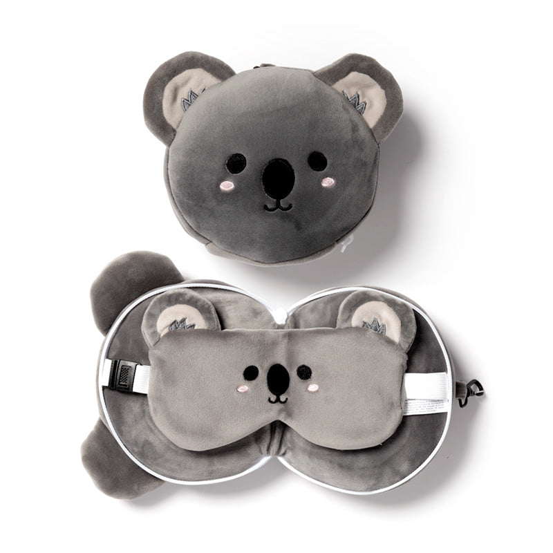Relaxeazzz Adoramals Koala Plush Travel Pillow & Eye Mask